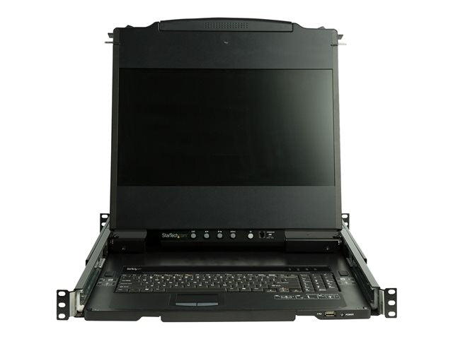 StarTech.com Dual Rail Rackmount KVM Console HD 1080p, Single Port DVI/VGA KVM with 17" LCD Monitor for Server Rack, Fully Featured 1U LCD KVM Drawer with Cables, USB Support, 44230 MTBF